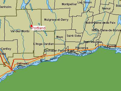 Map of/de Portland, Québec